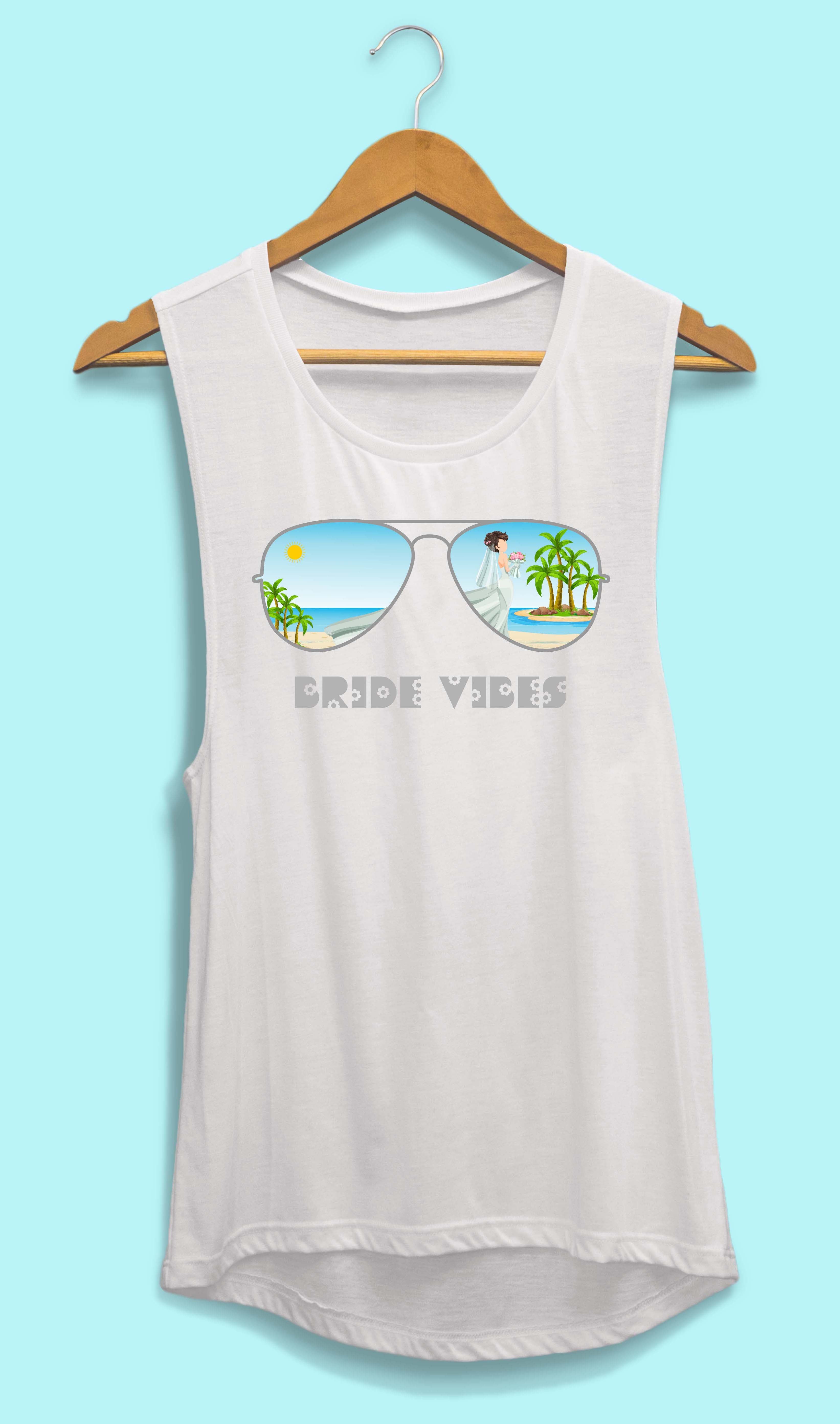 Beach Vibes - Bachelorette Beach Party Flowy Muscle Tank Tops