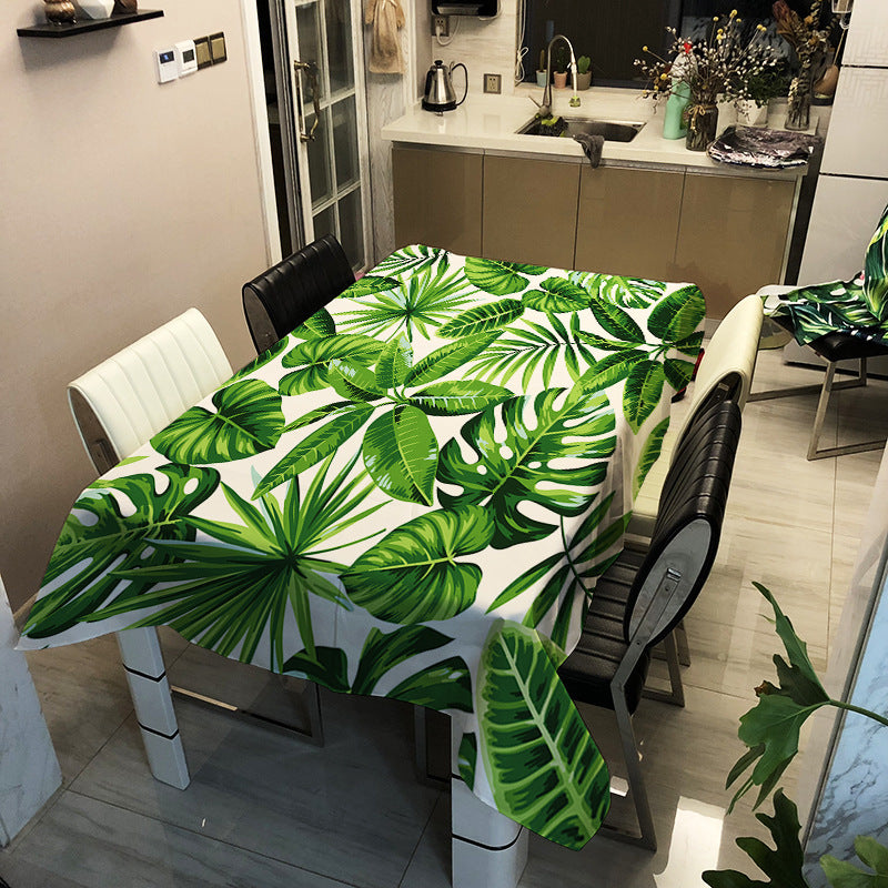 Green Leave Tablecloths Waterproof Kitchen Items - QWIEL®