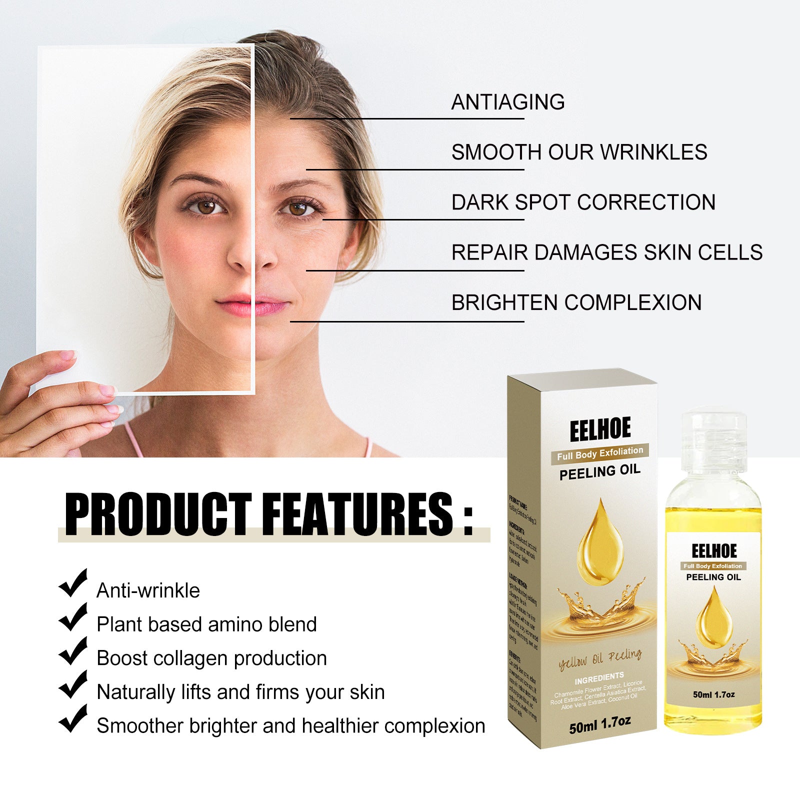 Delicate Brightening Body Cleaning Exfoliating Skin Care Oil - QWIEL®