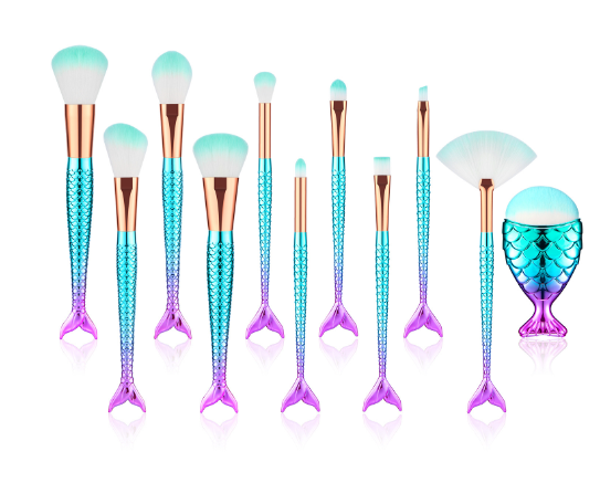 Mermaid Shaped Makeup Brushes - QWIEL®