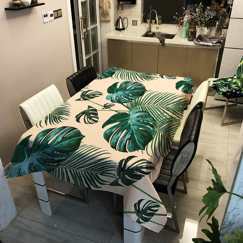 Green Leave Tablecloths Waterproof Kitchen Items - QWIEL®