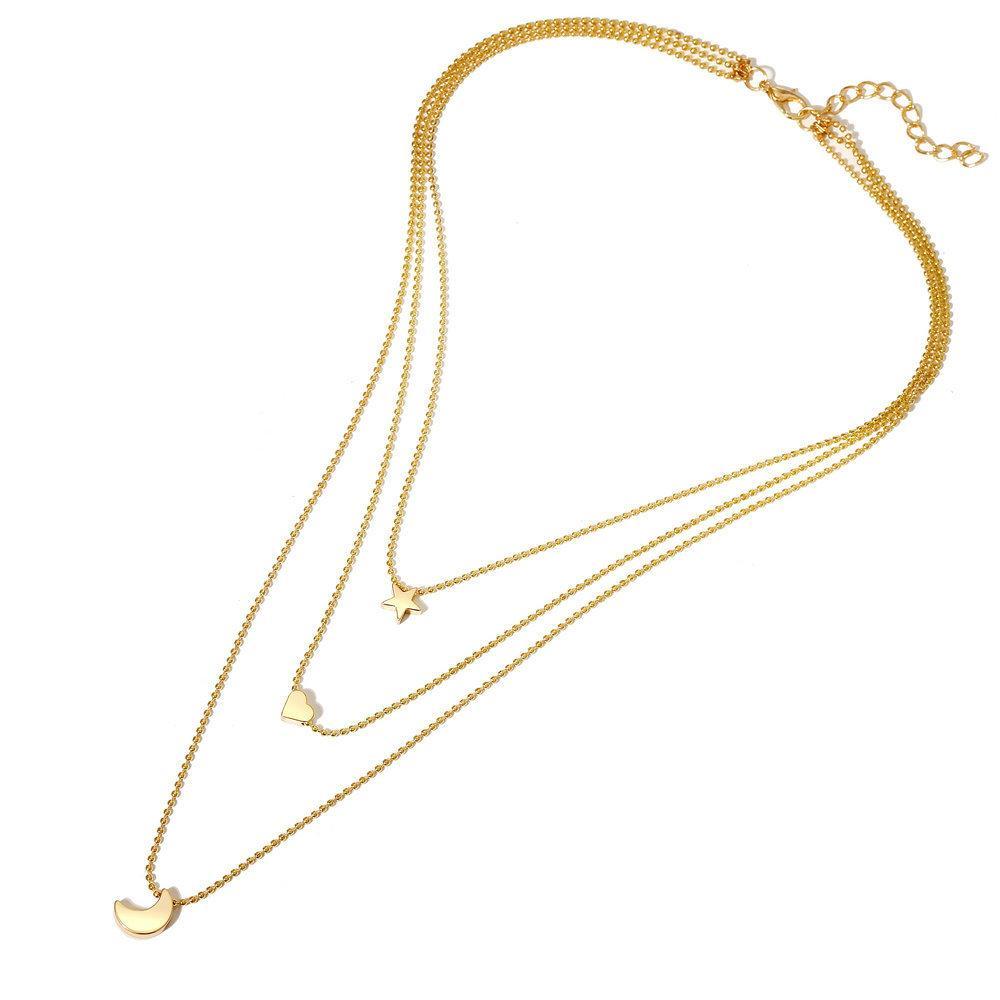 3 Piece Celestial Drop Necklace 18K Gold Plated Necklace in 18K Gold Plated ITALY Design