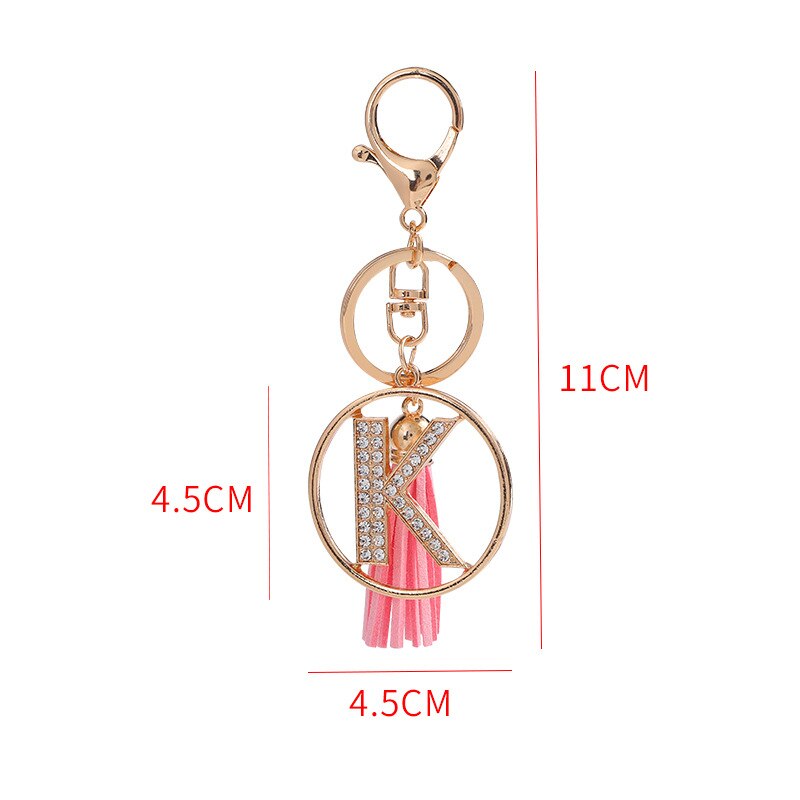 Rhinestones English Letter Alloy Keychain