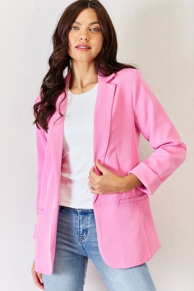 Zenana Open Front Long Sleeve Blazer