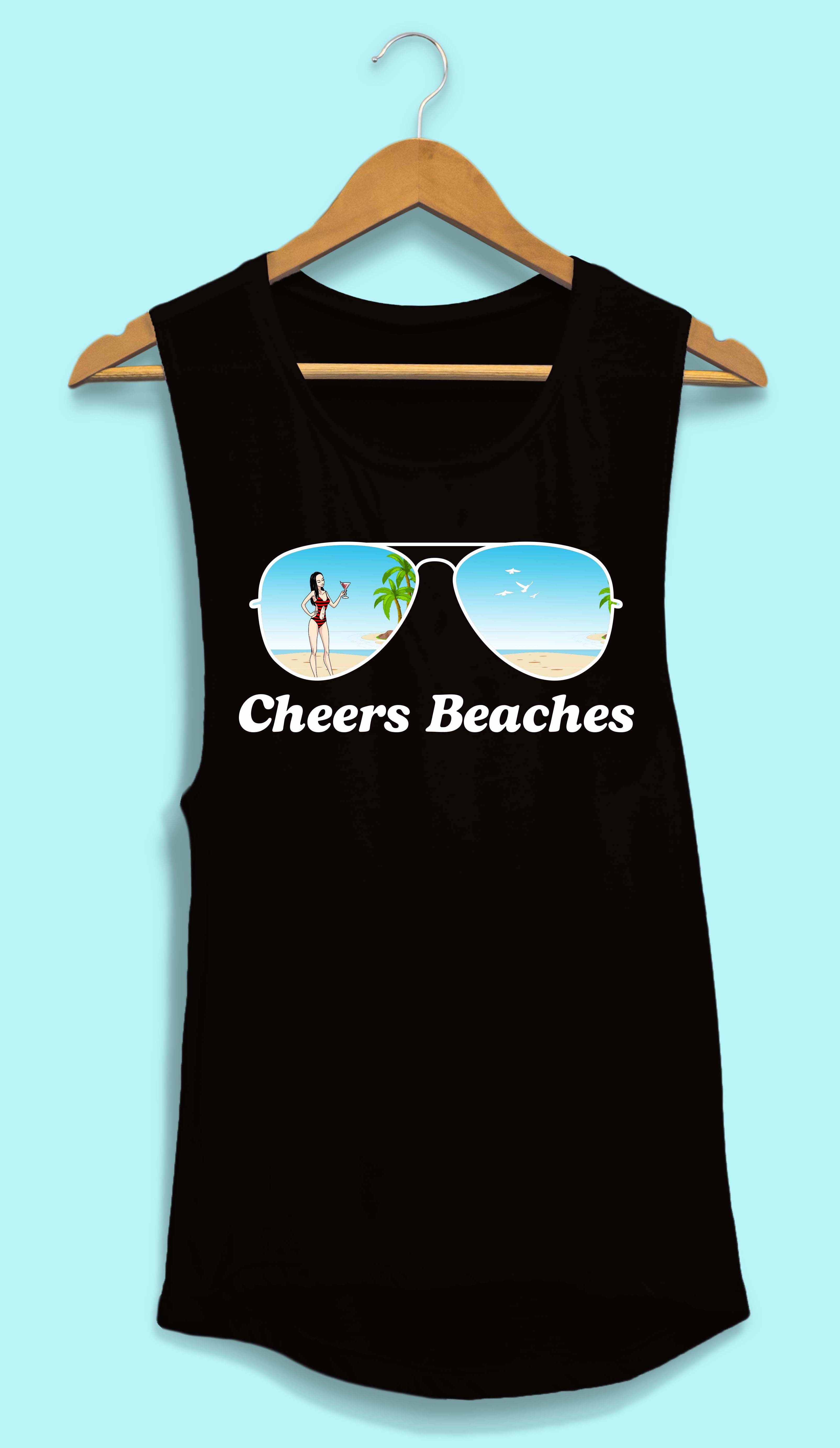 Beach Vibes - Bachelorette Beach Party Flowy Muscle Tank Tops