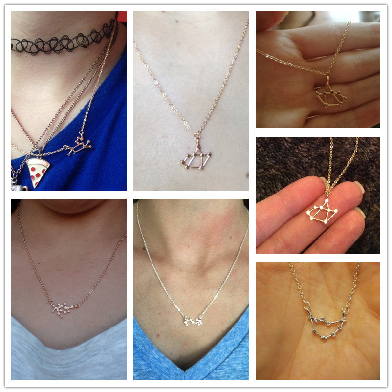 12 Constellation Zodiac Sign Necklace