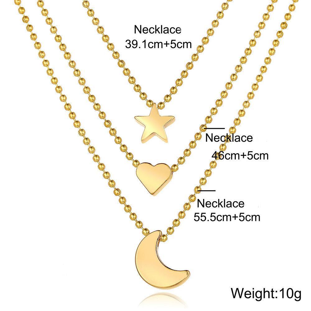 3 Piece Celestial Drop Necklace 18K Gold Plated Necklace in 18K Gold Plated ITALY Design