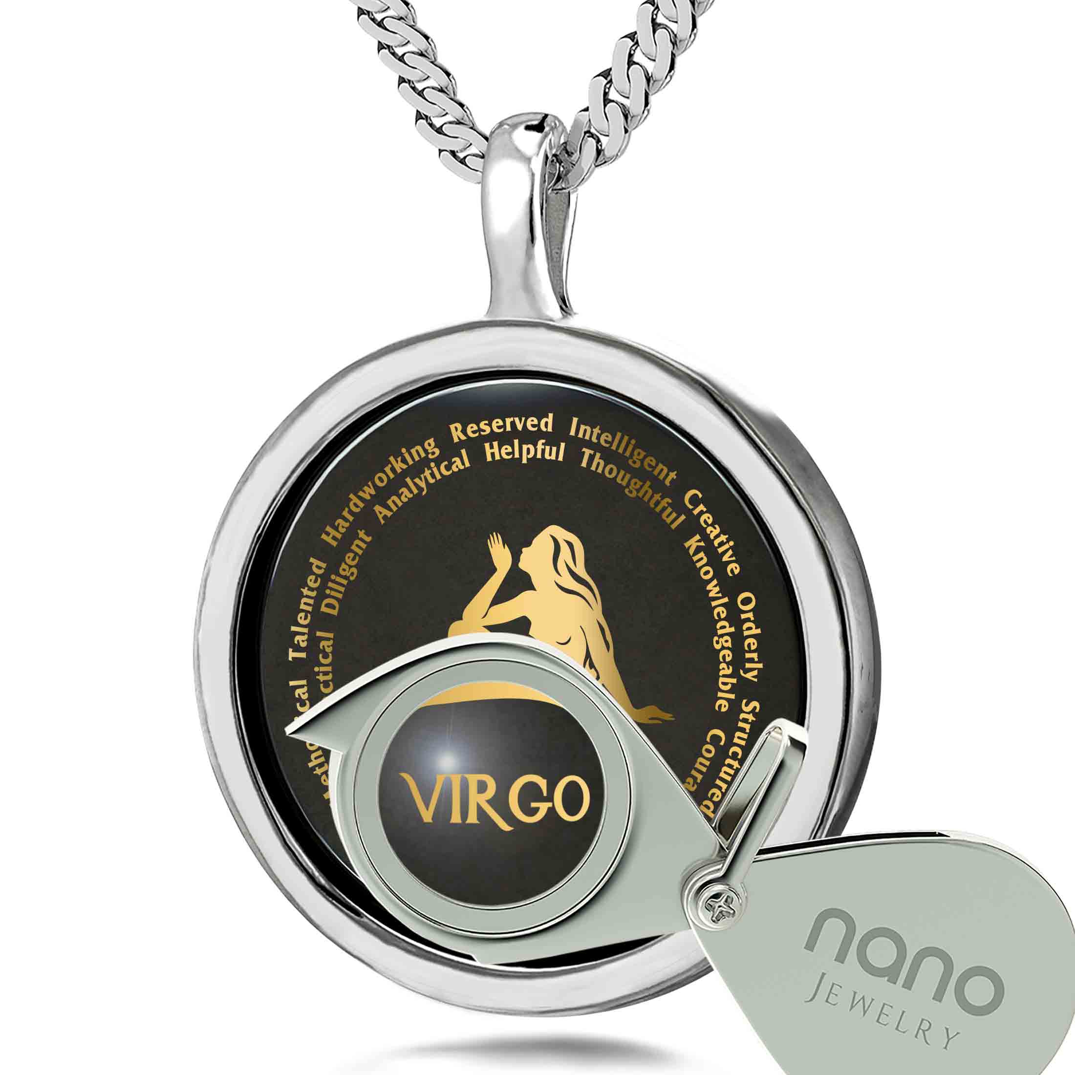 Virgo Necklaces for Lovers of the Zodiac 24k Gold Inscribed