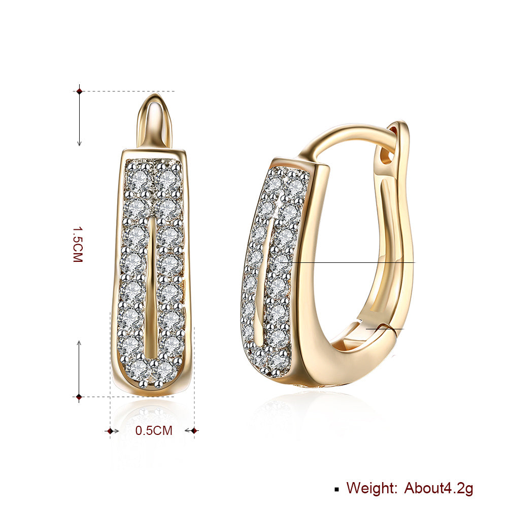 0.60" Double Row Huggie Earring in 18K Gold Plated