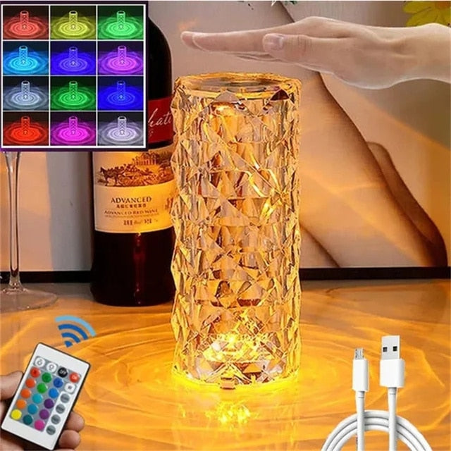 Table Crystal Rose Bedroom Lamp