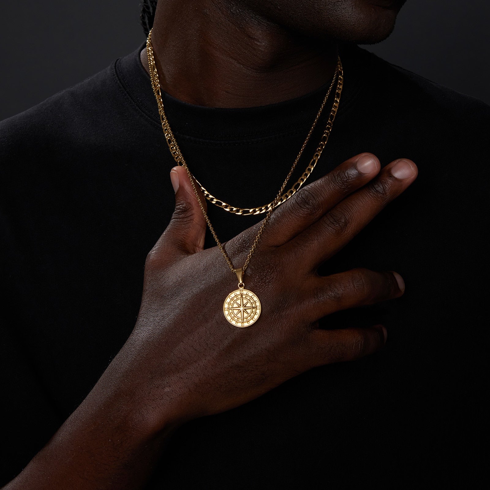 Vnox Layered Necklaces for Men