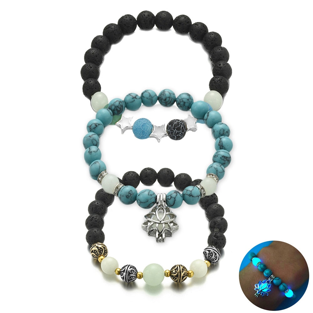 Natural Stone Luminous Beads Bracelets