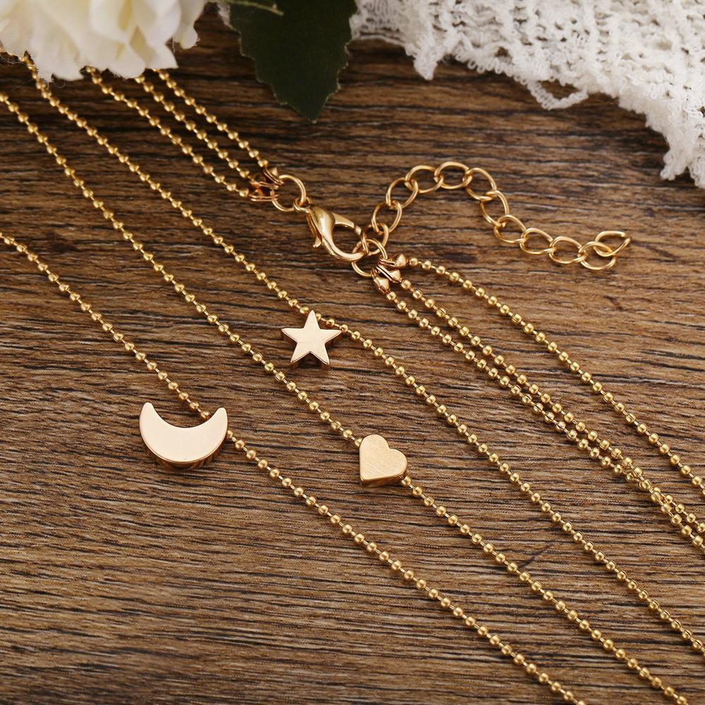 3 Piece Celestial Drop Necklace 18K Gold Plated Necklace in 18K Gold Plated ITALY Design