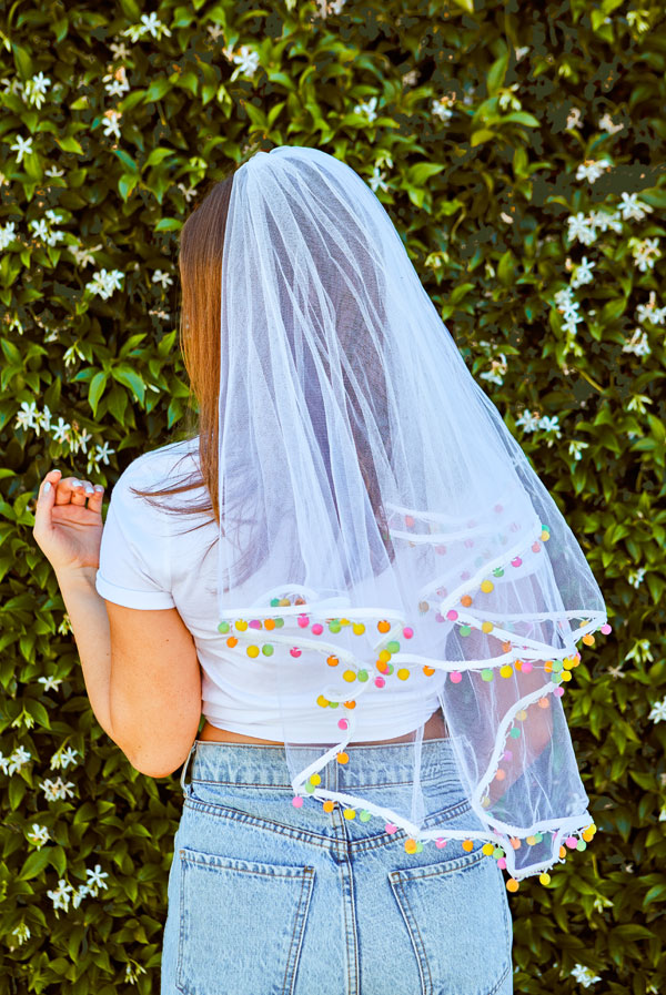 Fiesta Pom Pom Bachelorette Party Veil