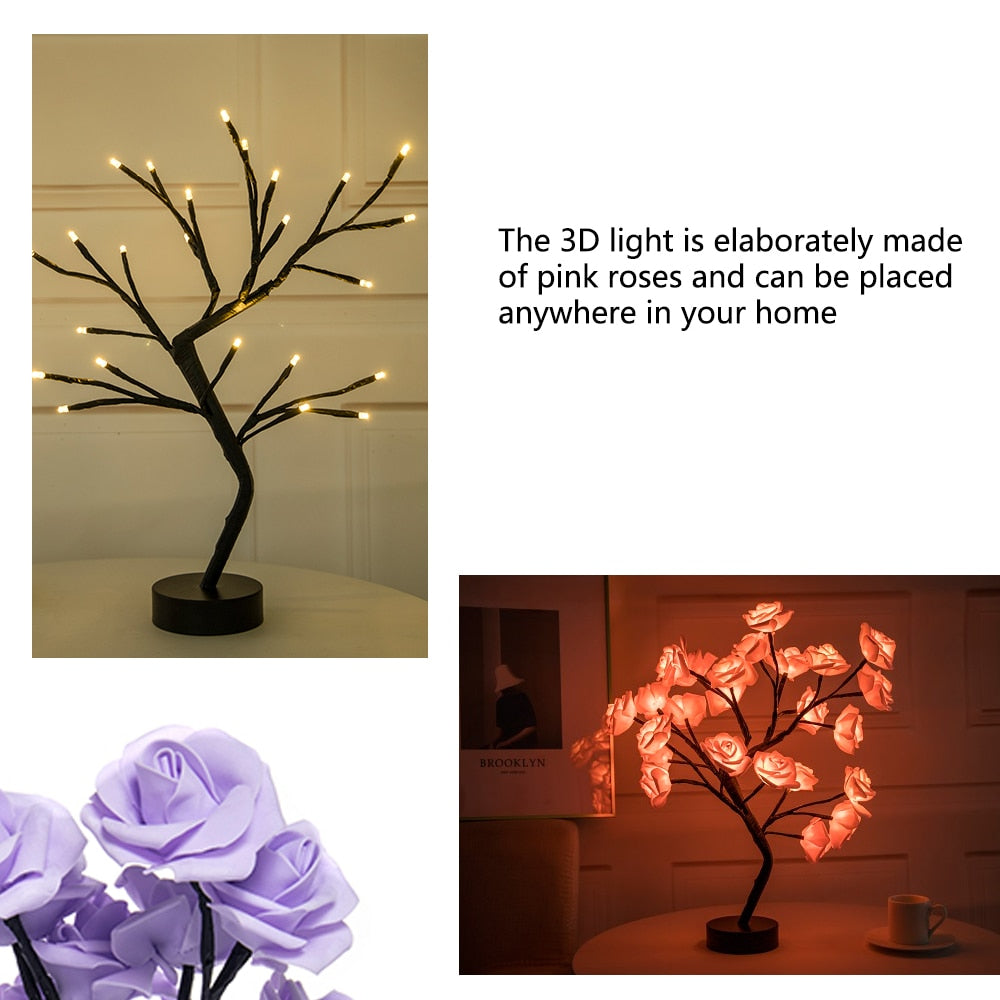 LED Rose Flower Table Lamp