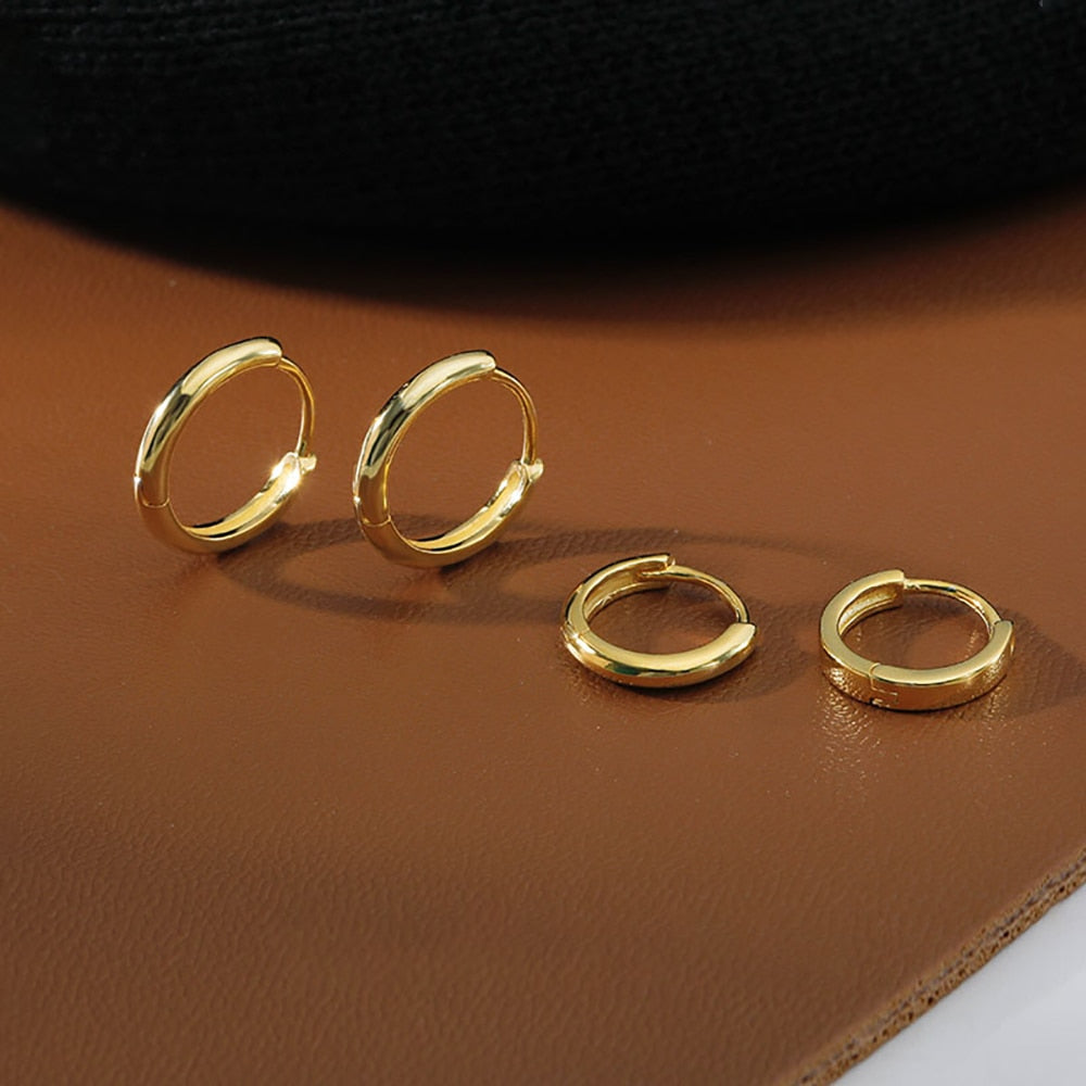 Stainless Steel Minimalist Huggie Hoop Earrings