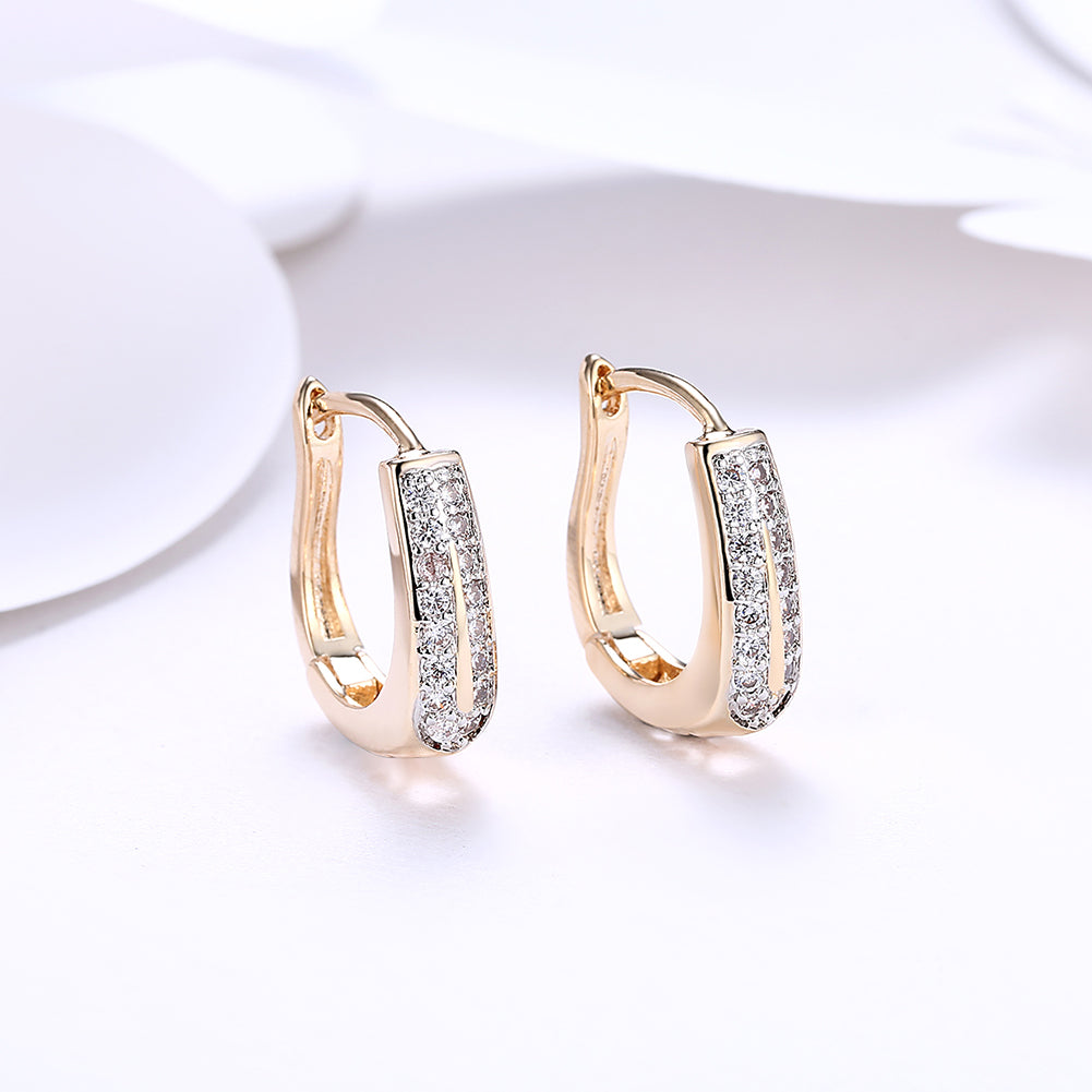 0.60" Double Row Huggie Earring in 18K Gold Plated