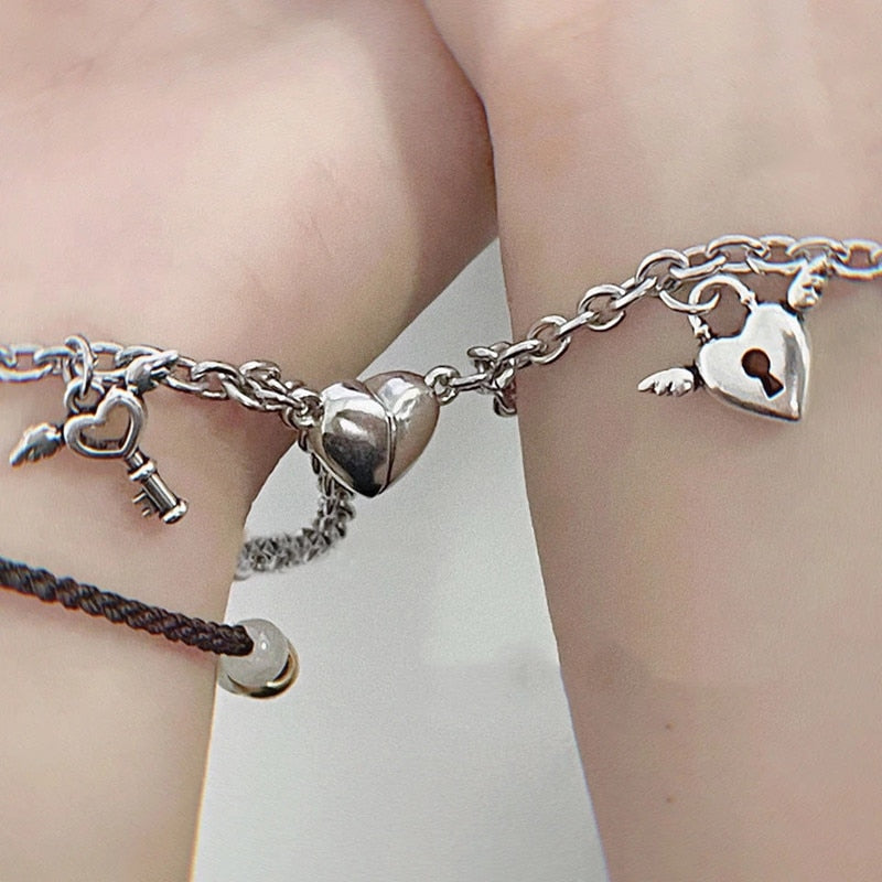 2Pcs Heart Magnet Bracelet for Lovers