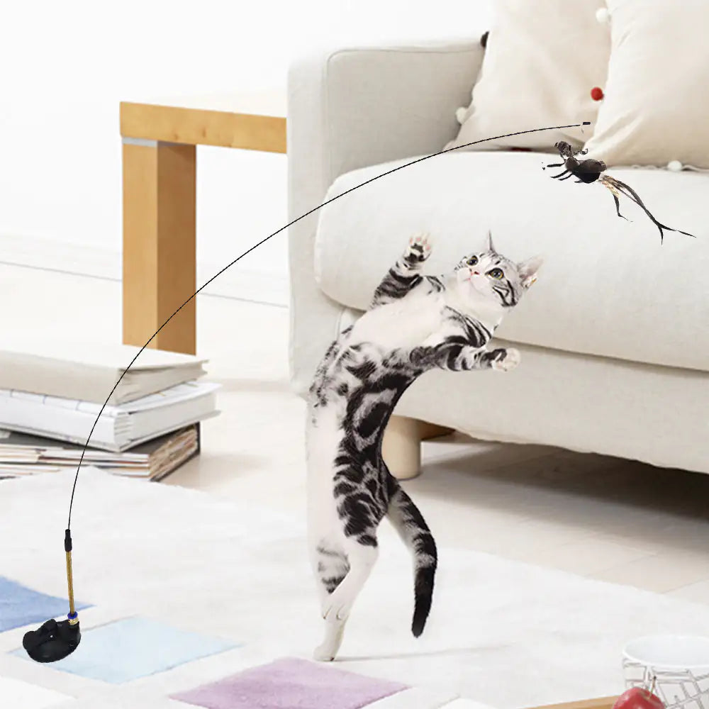 Suction Cup Cat Feather Toy