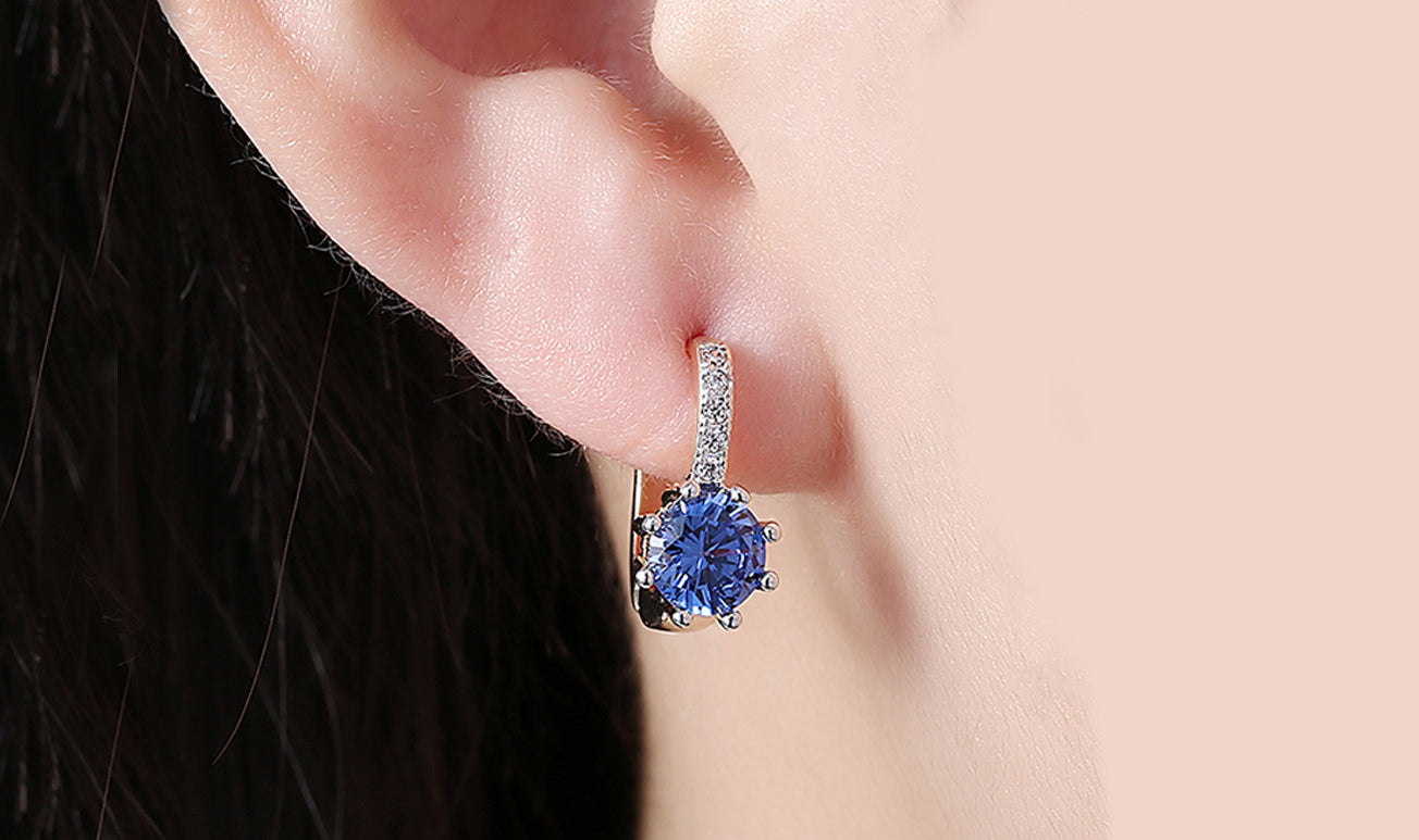 14K Gold Plating  Elements Starburst Leverback Pav'e Clip On Earrings