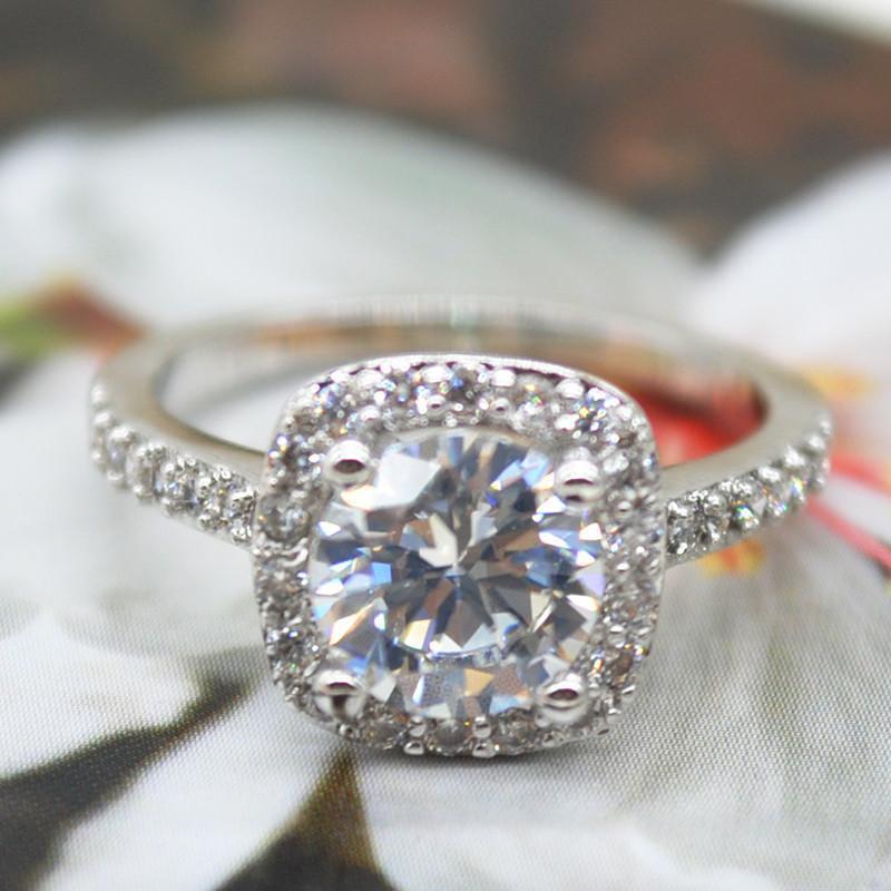 2.00CTTW Cushion-Cut Queen White  Elements Ring