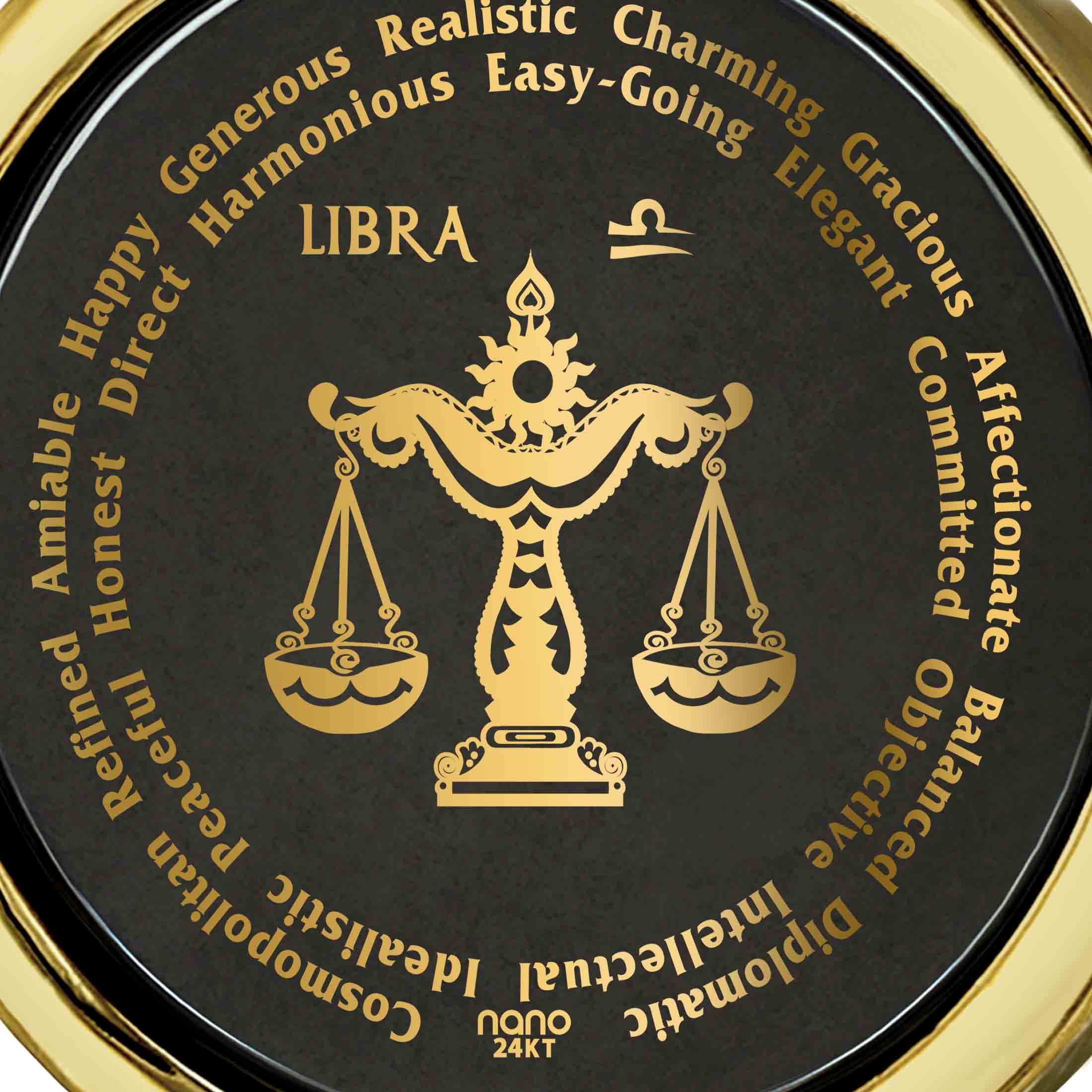 Libra Necklaces for Lovers of the Zodiac 24k Gold Inscribed