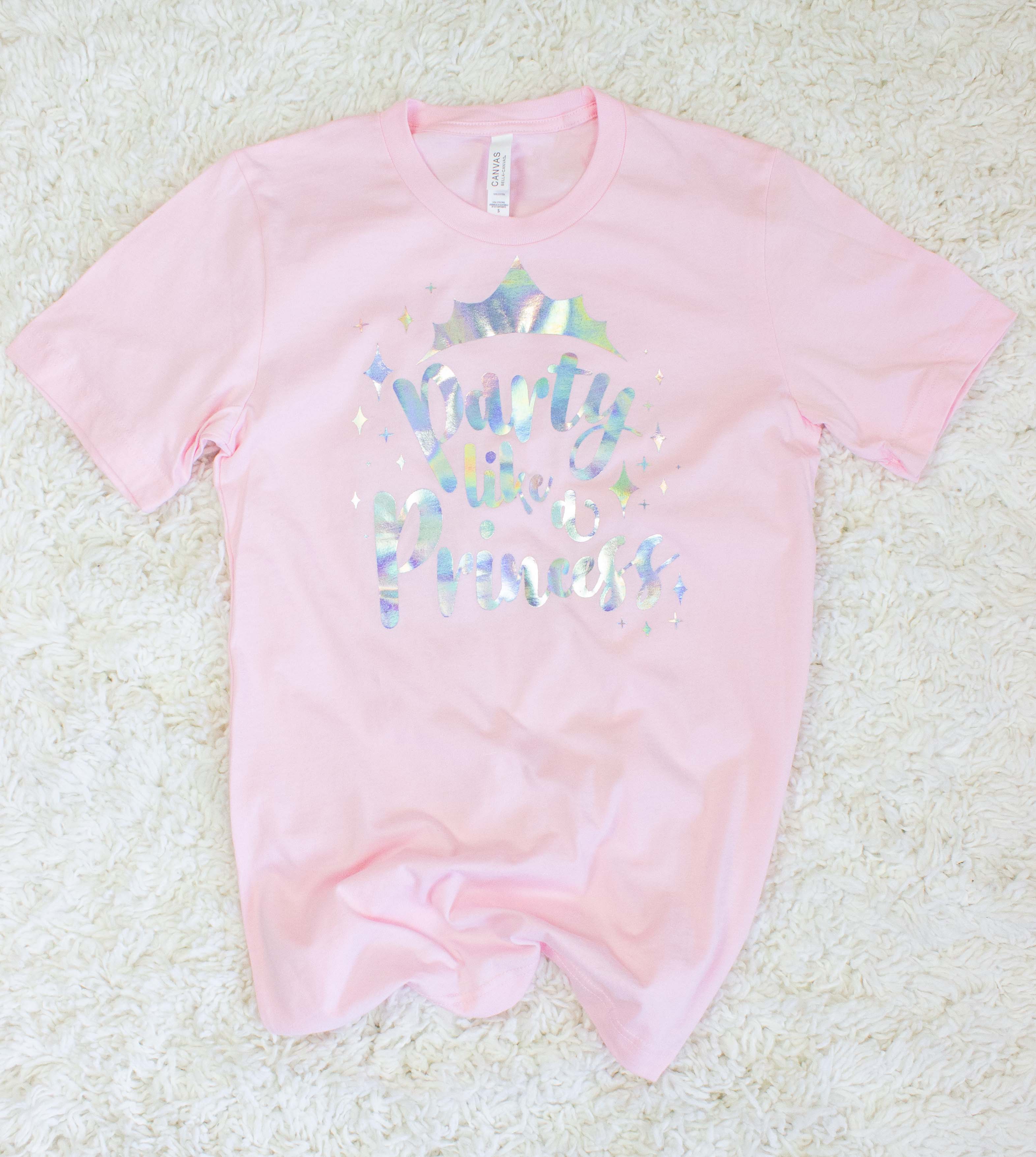 Party Like a Princess Shiny Foil T-Shirt