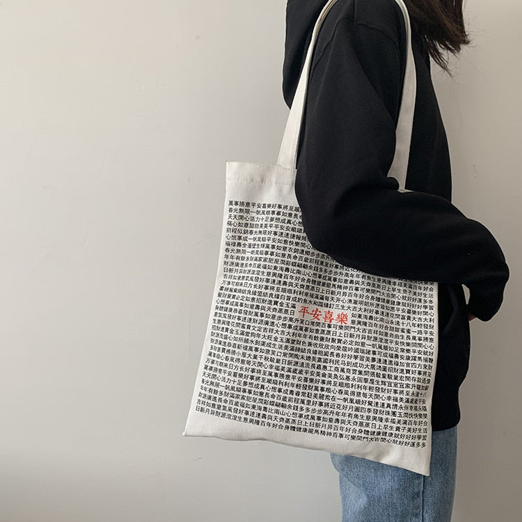 Single-Shoulder Canvas Tote Bag