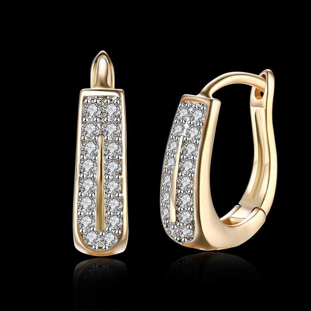 0.60" Double Row Huggie Earring in 18K Gold Plated