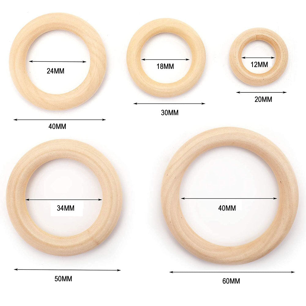 15-100MM Natural Wood Rings