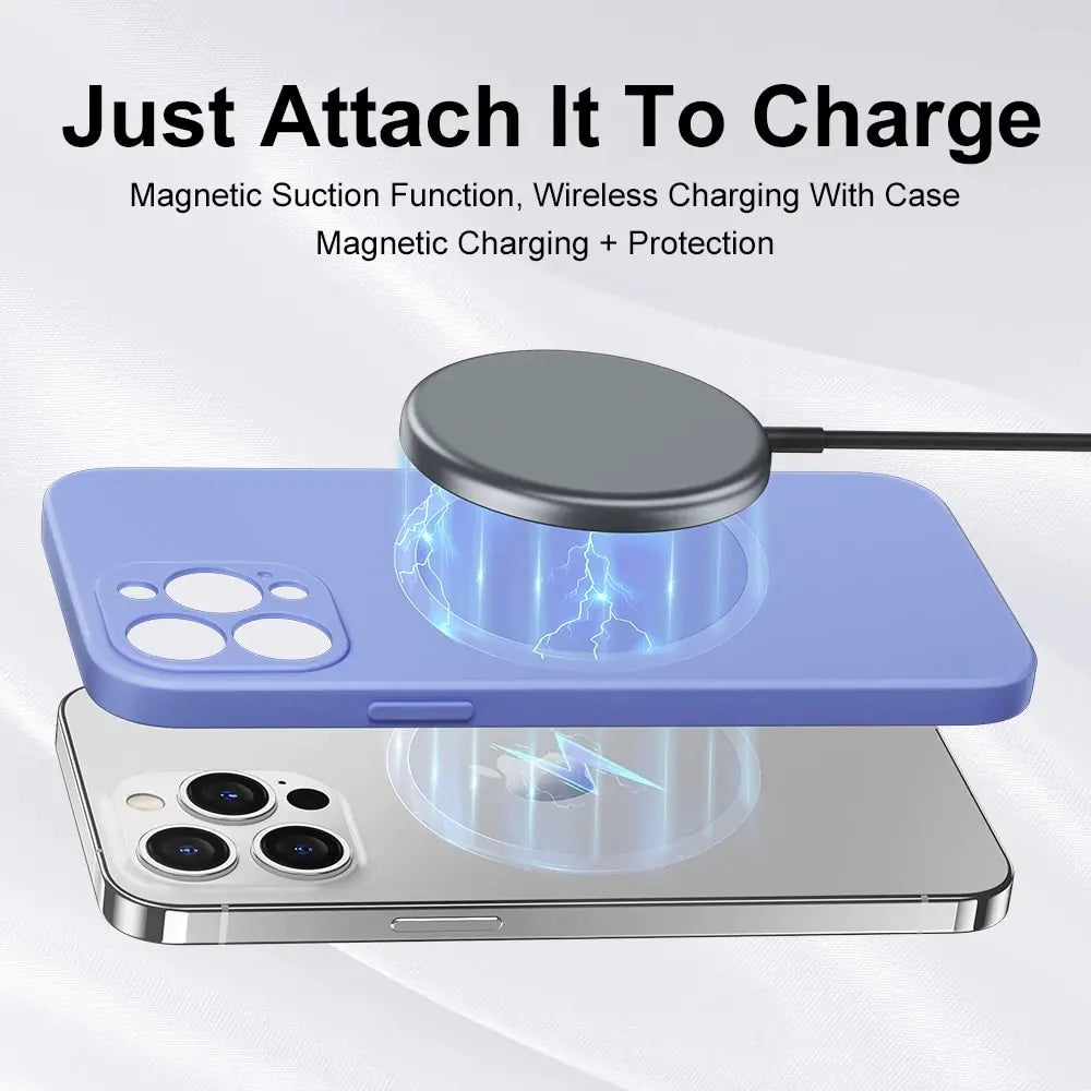 Magnetic Liquid Silicone Case For iPhones