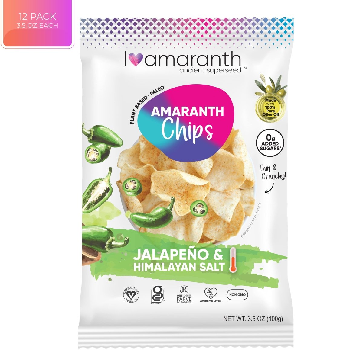 Jalapeño & Himalayan Salt Chips (12-pack/3.5 oz each) - QWIEL®