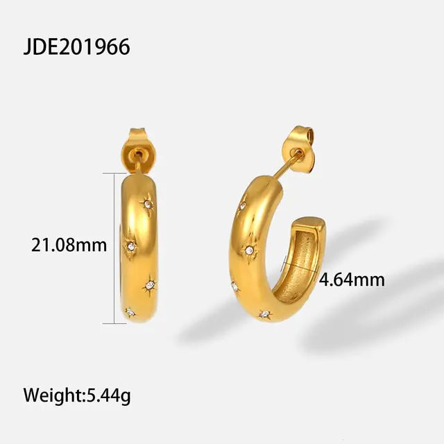 18K Gold Plated Hoop Earrings