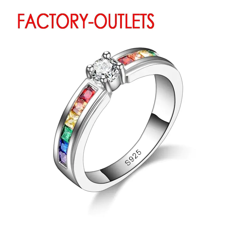 Colorful Cubic Zirconia Women Engagement Ring